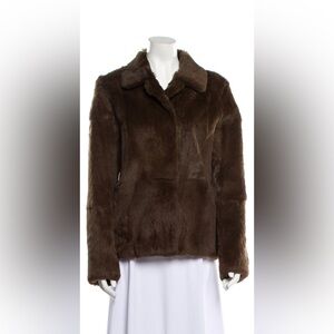 Theory Chocolate Teddy Jacket - Real Fur